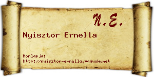 Nyisztor Ernella névjegykártya